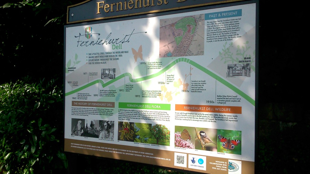 We walked down from Baildon via Ferniehurst Dell (where Titus Salt's son Edward once had a mansion...)