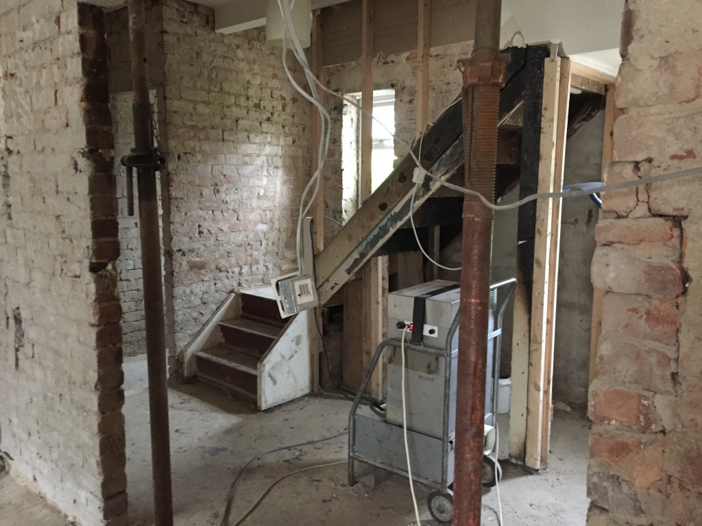 A house stripped bare.